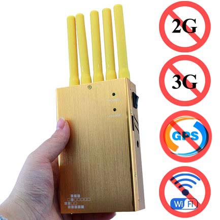 4 Antennas Signal Block - Handheld 5 Bands All GPS Jammer High Power