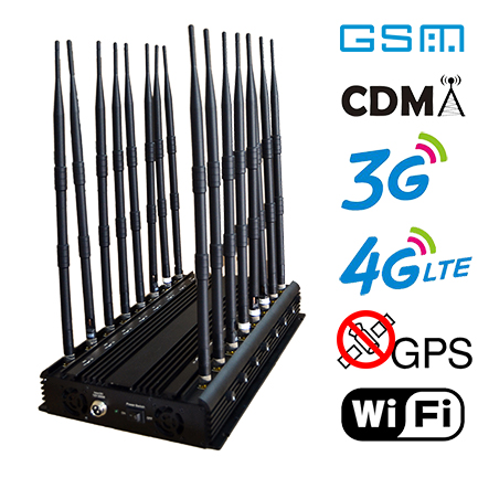 signal jammer Rwanda - Super High Power 16 Bands Desktop Jammer Device Power Adjustable
